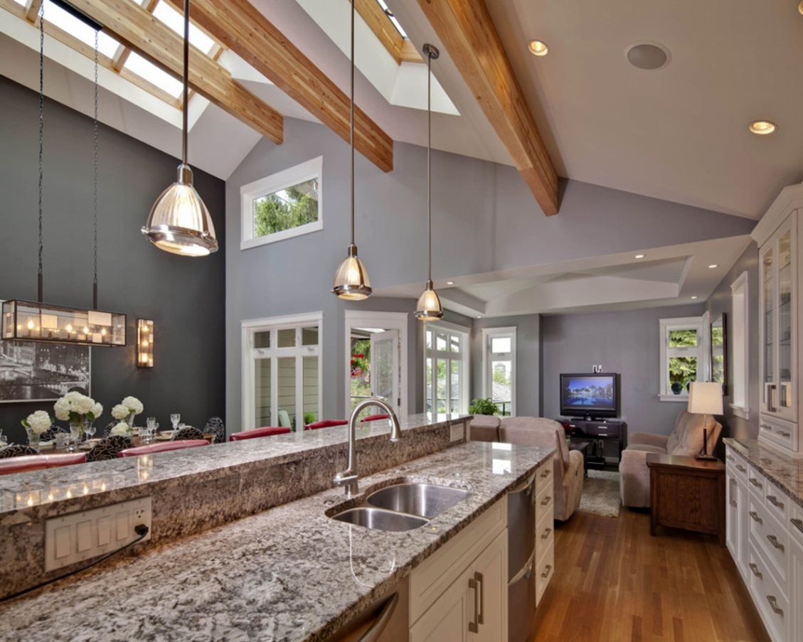 lighting for kitchen with vaulted ceiling