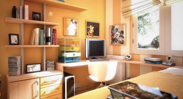 light orange small teenage rooms ideas