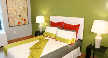 lime green accent walls for guest bedroom