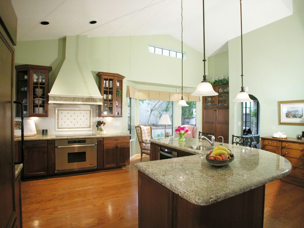 mini pendant lights over kitchen island for l shaped marble countertop