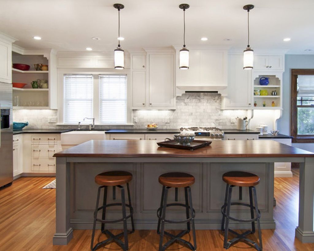 pendant light over kitchen cabinet