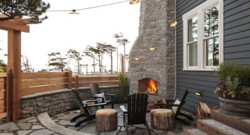 scandinavian fireplace design ideas for outdoor living room