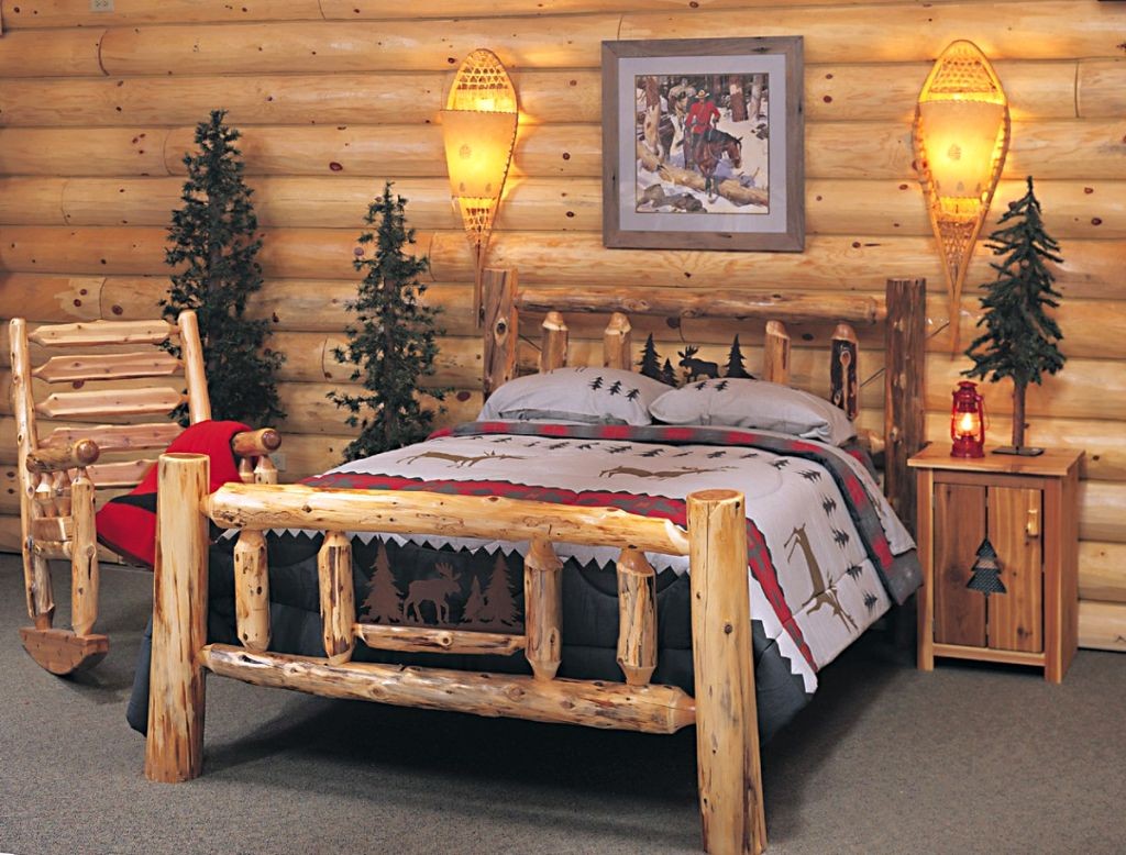 Wooden Dresser In Cabin Bedroom Decor