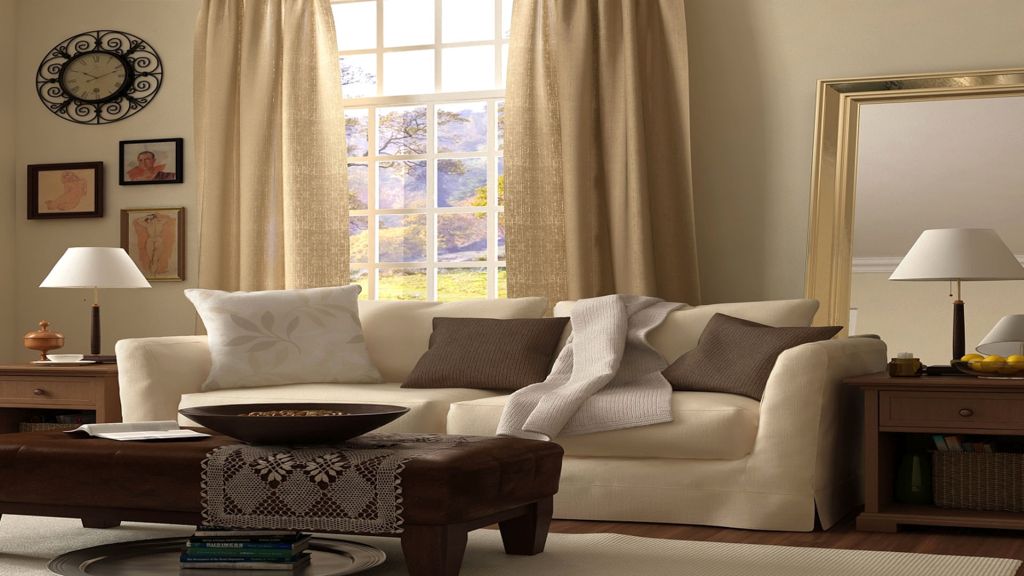 simple beige living room walls