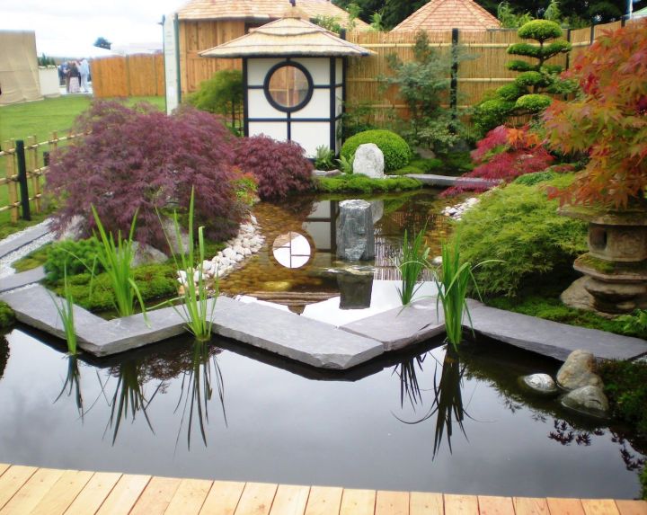 Small Japanese Garden Design Ideas With A Pond And Garden Lantern