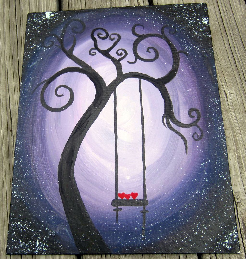 swing hearts simple painting ideas canvas