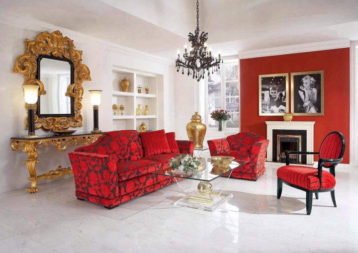 18 Astounding Red Wall Accent in Living Room Ideas