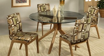 African pattern upholstered dining table chairs designs