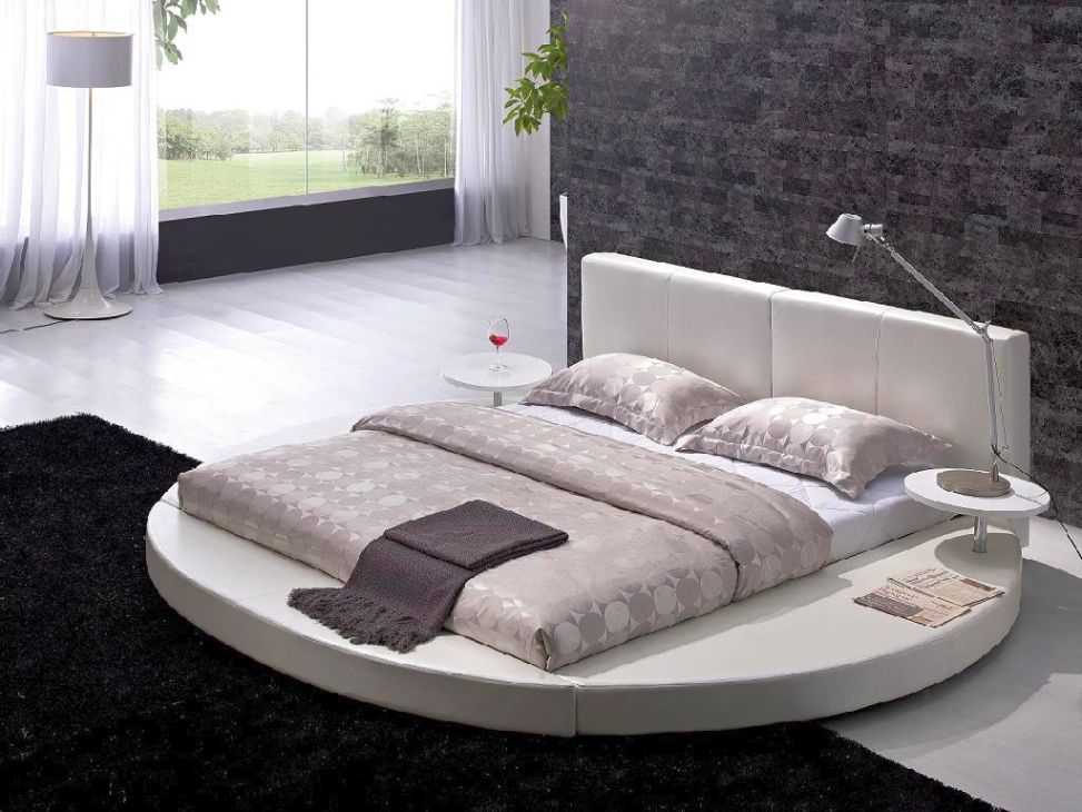 Attractive Round Bed Design Featured in Minimalist Comfy Bedroom