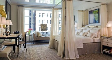 Beautiful canopy bed curtains designs in modern bedroom interior