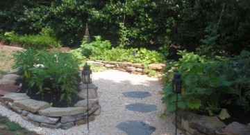 Beautiful pathway gardening with rocks ideas