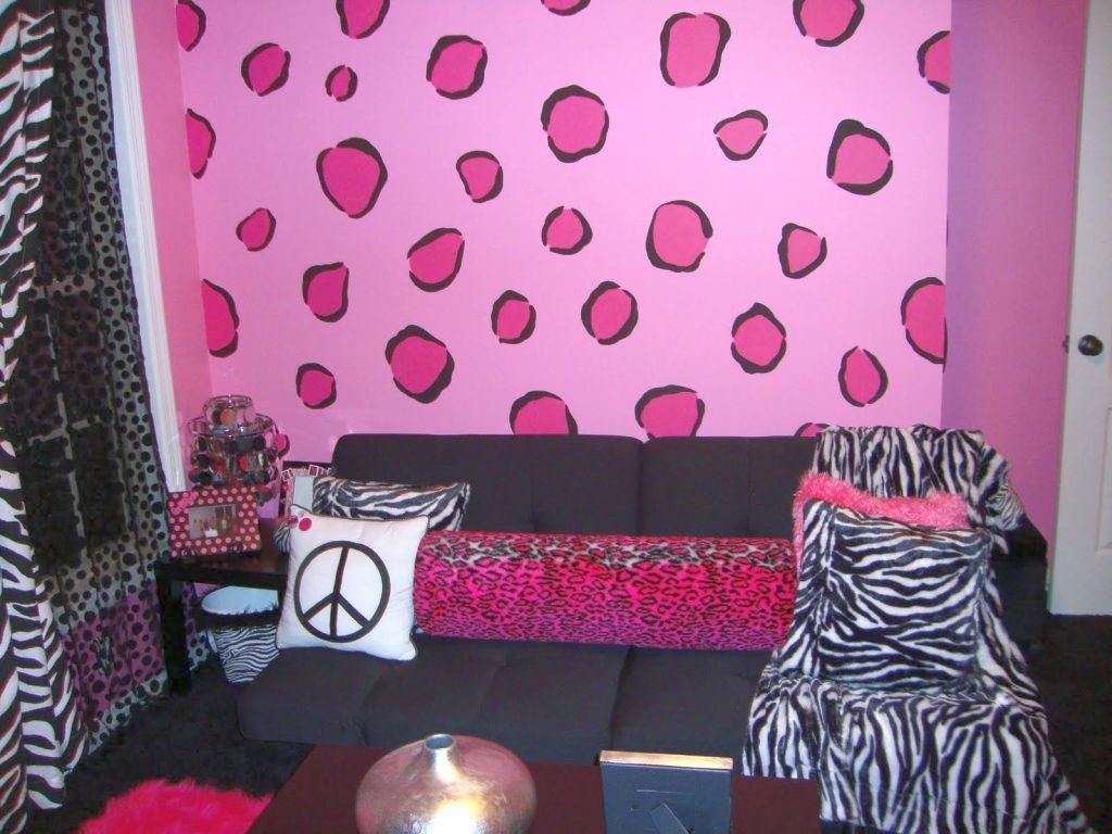 Candy pink leopard pattern DIY Indoor Wall Painter