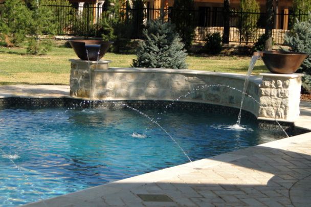 Elegant and traditional grecian pool fountain