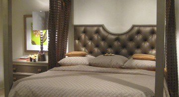 Elegant dark gray canopy bed in Exotic bedroom design