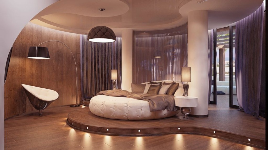 Exciting Bedroom Interior with Unique Round Bed Designs