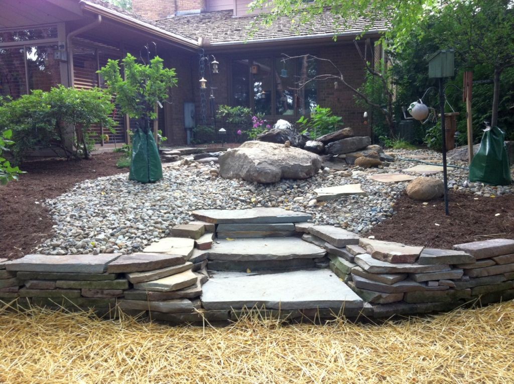 Great front garden gardening with rocks ideas