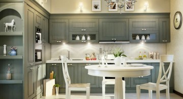 Ikea gray liquor kitchen cabinet for classy interior design