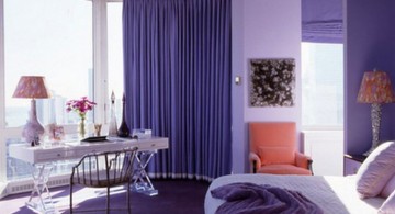 Interesting Luxury Bedroom with Purple Color Design Ideas