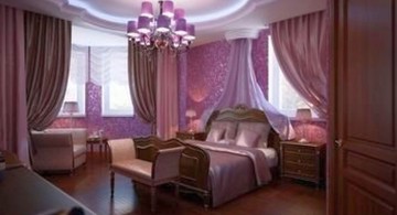 Inviting Luxury Bedroom with Dark Purple Color