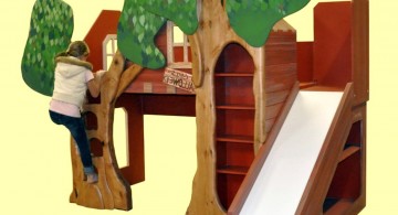 Joyful Treehouse-Themed Modern Bunk Bed for Kids by Trevor