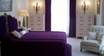 Luxurious Master Classic Bedroom with Purple Color Scheme