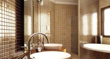 Luxurious modern bathroom interior design with classic atmosphere