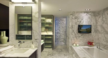 Luxurious modern bathroom interior designs with granite floor