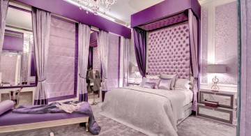 Luxurious purple bedroom interior design decorating ideas