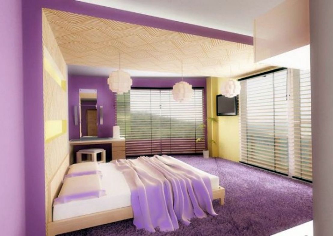Luxury Bedroom with Purple Color for married couple
