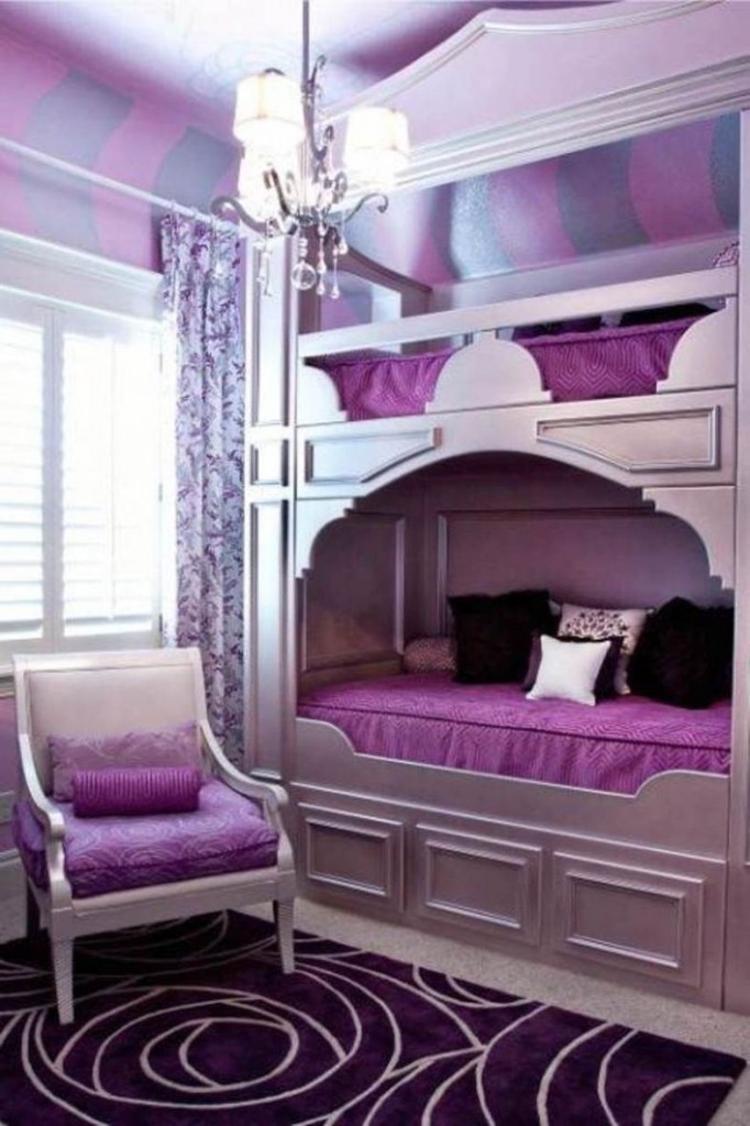 Luxury Bedroom with Purple Color with nice classic touch-up