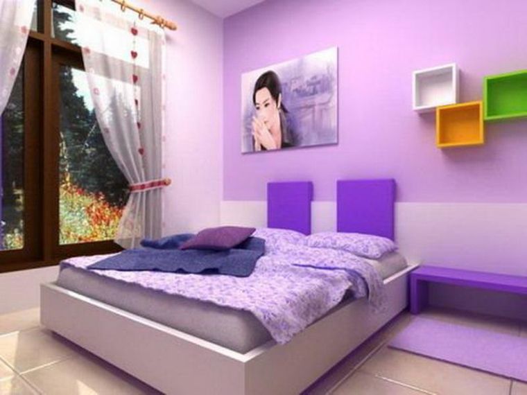 Minimalist Luxury Bedroom with Purple Color for Young Girls