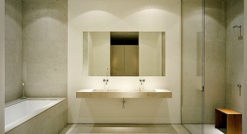 Minimalist and simplistic modern bathroom interior