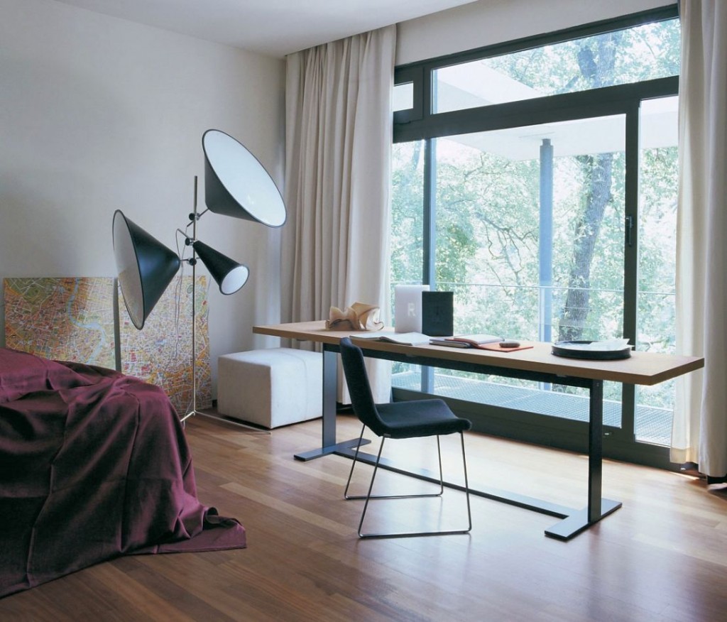 Minimalist home office as part of master bedroom decoration