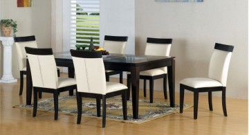 Minimalistic black and white dining table chairs designs
