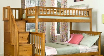 Natural Wooden Kids Loft Beds with Contemporary  Design