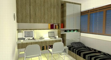 Natural colors in home office for small bedroom design idea