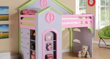 Princess-Inspired Modern Kids Loft Beds Design for Little Girls