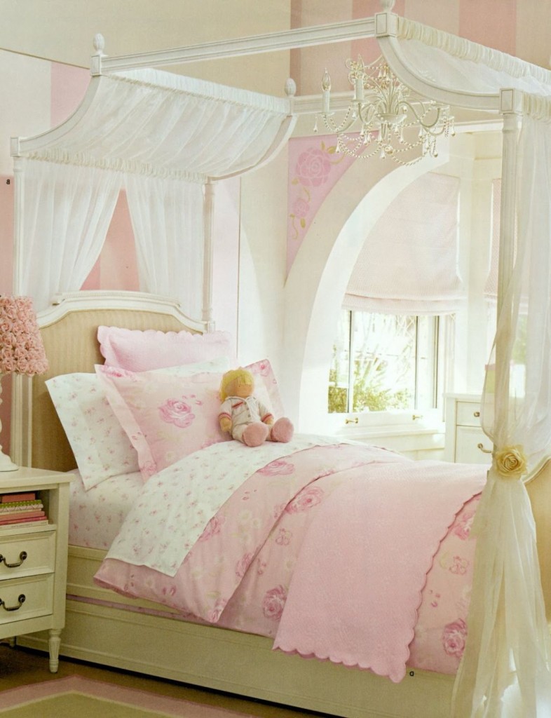 Princess-themed girls bedroom featuring unique canopy bed designs