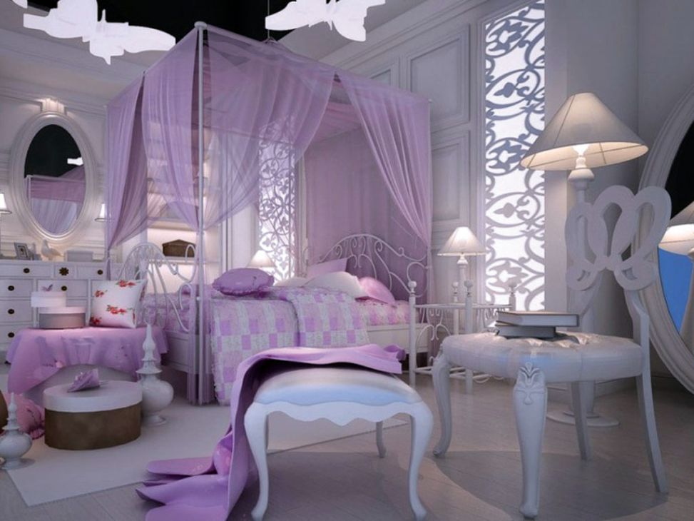 Romantic Luxury Bedroom with Purple Color for couple