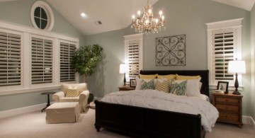 Smart vaulted bedroom ceiling lighting ideas with classy chandelier