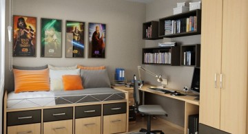 Star Wars-themed Bedroom with Small Home Office Design