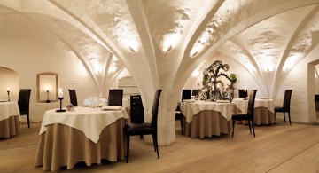 Unique and Lovely Vaulted Ceiling Decorating Ideas in Luxurious Dining Room