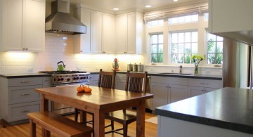 Vintage Gray Kitchen Cabinets for two-toned kitchen interior