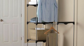 easy stacked laundry room clothes hanger racks designs