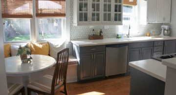 featured - White And Grey Kitchen Cabinets Design With Marble Backsplash