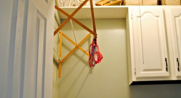 hanging laundry room clothes hanger racks designs for limited space