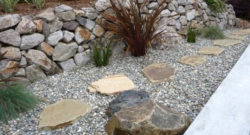 large rock pathway gardening with rocks ideas