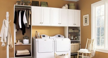 laundry room clothes hanger racks designs in small white room