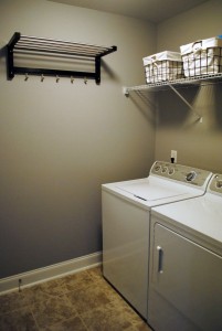 simple mounted laundry room clothes hanger racks designs