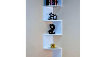 tall zig zag small corner shelving unit